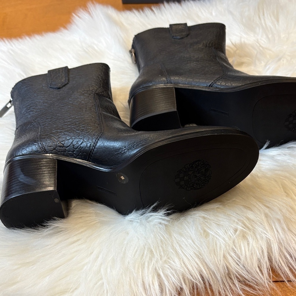 Vince Camuto Textured Black Heeled Boots-VC-Zeldina - Picture 7 of 10